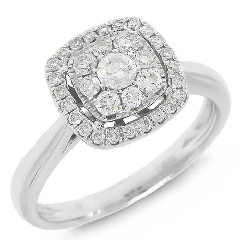 0.46 Ctw 14k White Gold Diamond Womens Ring