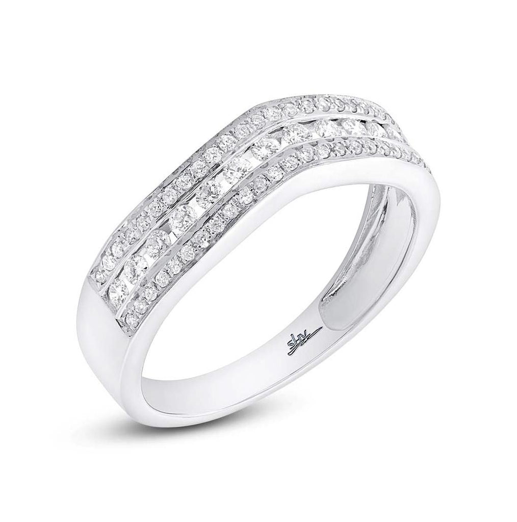 0.39 Ctw 14k White Gold Diamond Shadow Band