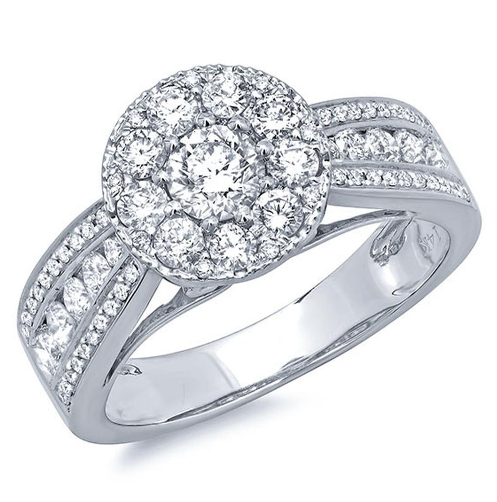 1.25 Ctw 14k White Gold Diamond Womens Ring Size 5.5