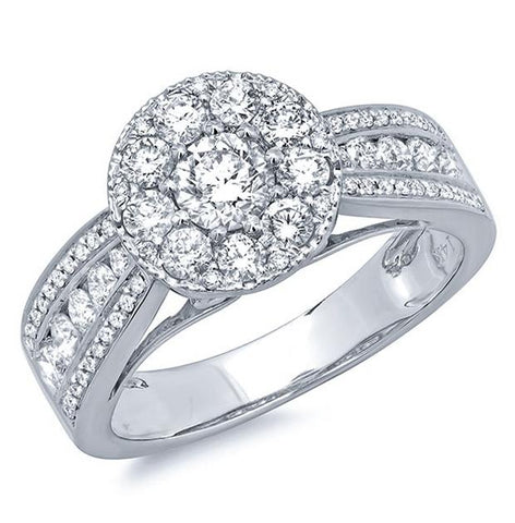 1.25 Ctw 14k White Gold Diamond Womens Ring