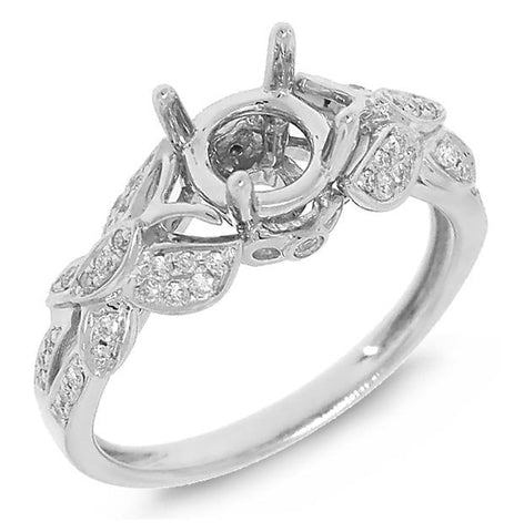 0.21 Ctw 14k White Gold Diamond Semi-mount Ring