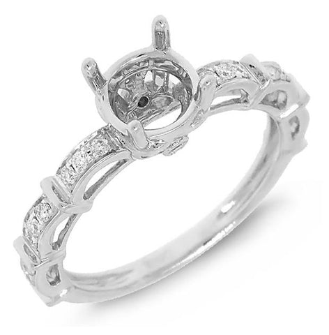 0.18 Ctw 14k White Gold Diamond Semi-mount Ring