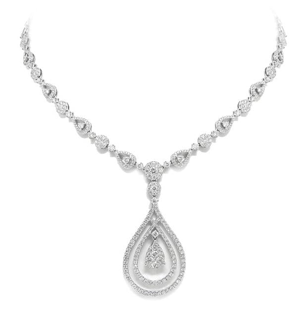 4.83 Ctw 14k White Gold Diamond Necklace