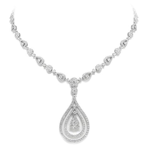 4.83 Ctw 14k White Gold Diamond Necklace