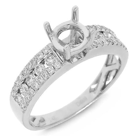 0.48 Ctw 14k White Gold Diamond Semi-mount Ring