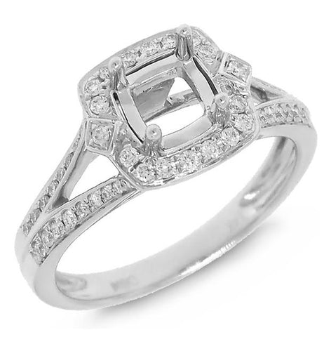0.28 Ctw 14k White Gold Diamond Semi-mount Ring