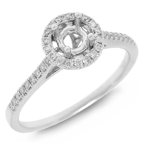 0.20 Ctw 14k White Gold Diamond Semi-mount Ring