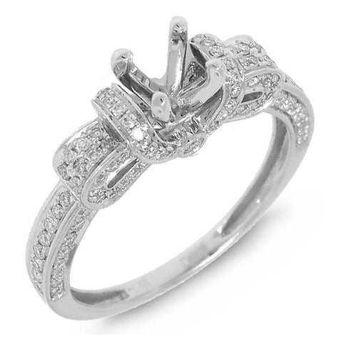 0.45 Ctw 14k White Gold Diamond Semi-mount Ring