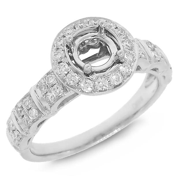 0.40 Ctw 14k White Gold Diamond Semi-mount Ring