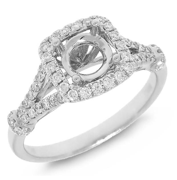 0.35 Ctw 14k White Gold Diamond Semi-mount Ring