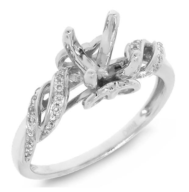 0.16 Ctw 14k White Gold Diamond Semi-mount Ring