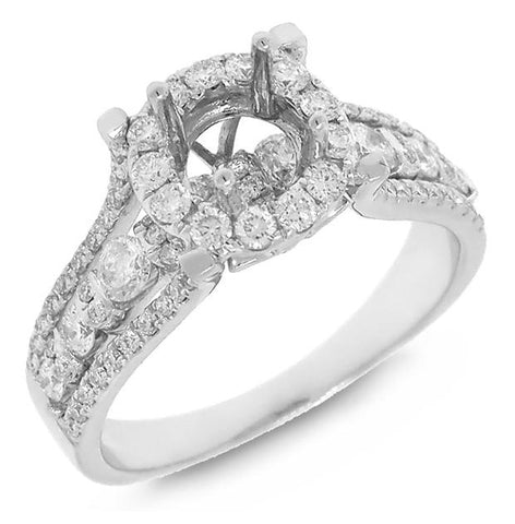 1.02 Ctw 14k White Gold Diamond Semi-mount Ring