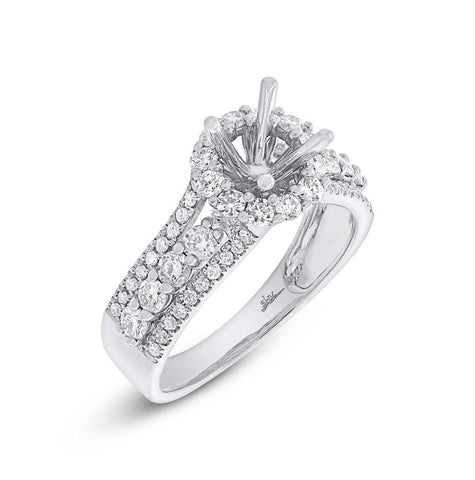 1.12 Ctw 14k White Gold Diamond Semi-mount Ring