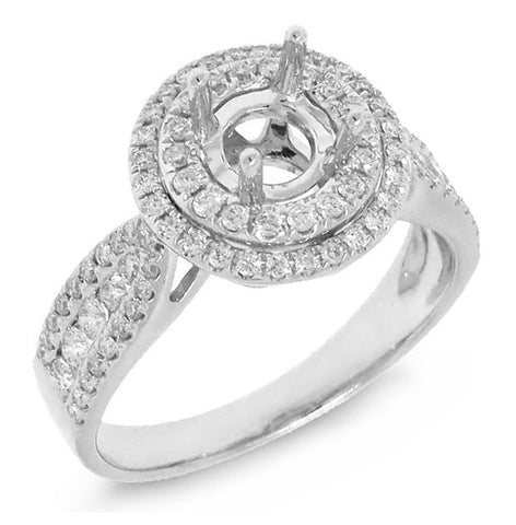 0.57 Ctw 14k White Gold Diamond Semi-mount Ring