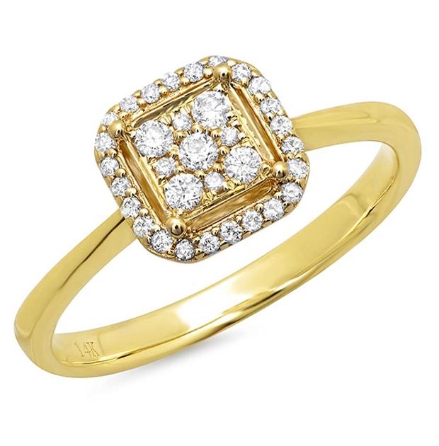 0.20 Ctw 14k Yellow Gold Diamond Womens Ring