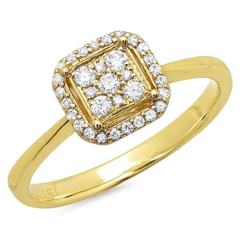 0.20 Ctw 14k Yellow Gold Diamond Womens Ring