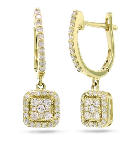 0.32 Ctw 14k Yellow Gold Diamond Earring