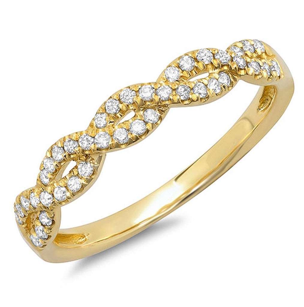 0.22 Ctw 14k Yellow Gold Diamond Womens Ring Size 6