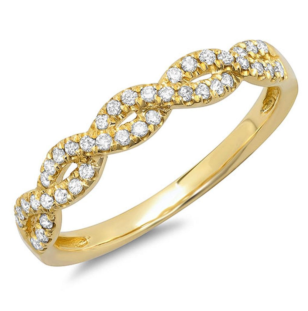 0.22 Ctw 14k Yellow Gold Diamond Womens Ring Size 8.5