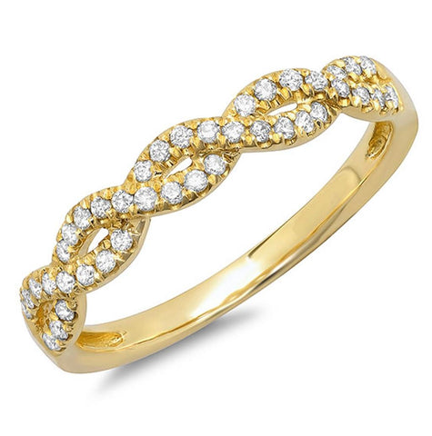 0.22 Ctw 14k Yellow Gold Diamond Womens Ring Size 8.5