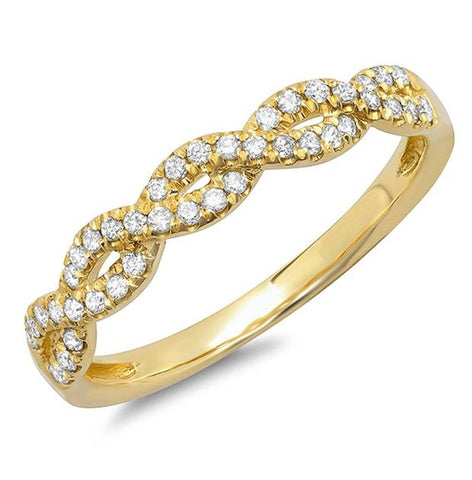 0.22 Ctw 14k Yellow Gold Diamond Womens Ring