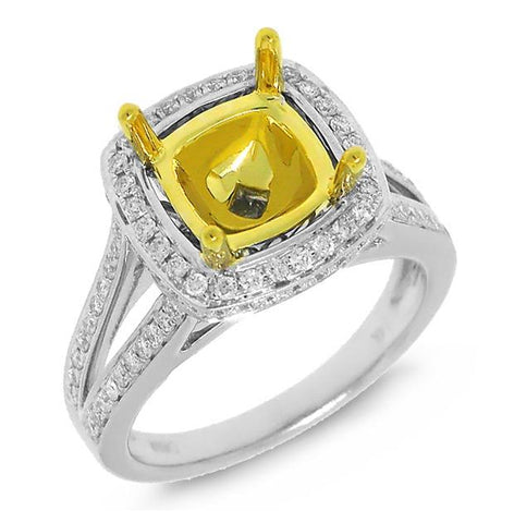 0.55 Ctw 14k Two-tone Gold Diamond Semi-mount Ring