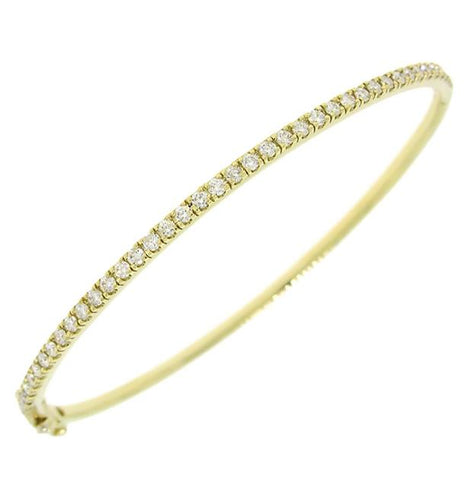 0.90 Ctw 14k Yellow Gold Diamond Bangle Bracelet