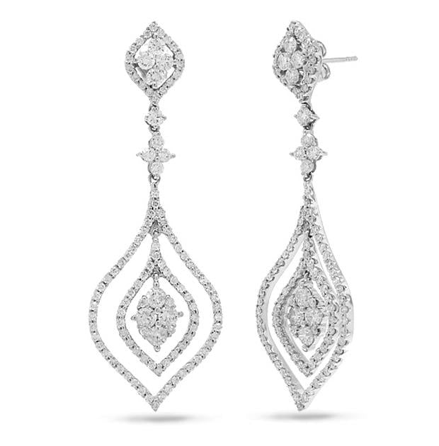 3.38 Ctw 14k White Gold Diamond Earring