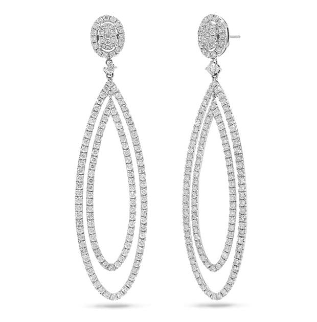 5.50 Ctw 14k White Gold Diamond Earring