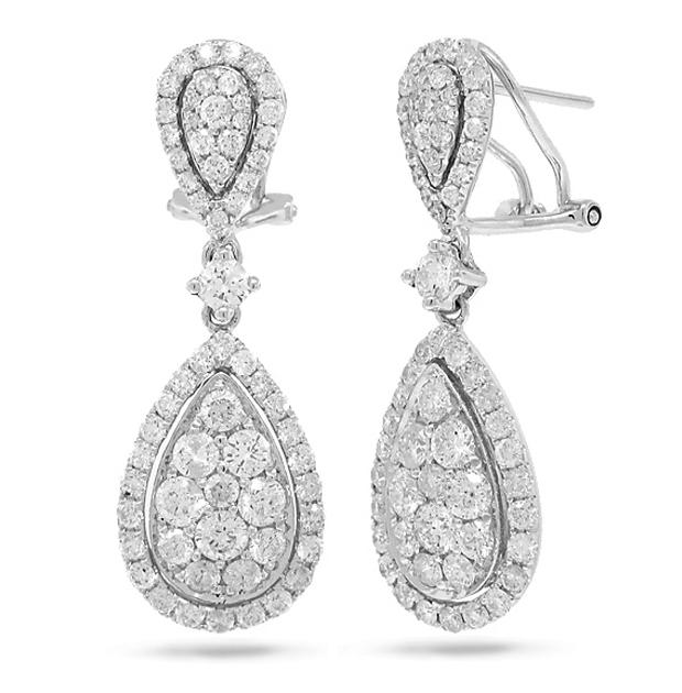 2.65 Ctw 14k White Gold Diamond Earring