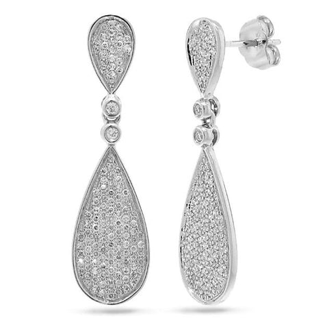 0.61 Ctw 14k White Gold Diamond Pave Earring