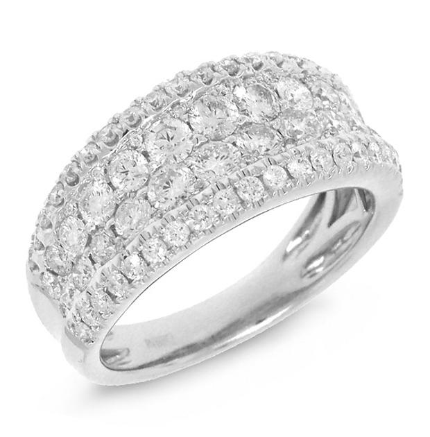 1.56 Ctw 14k White Gold Diamond Womens Ring