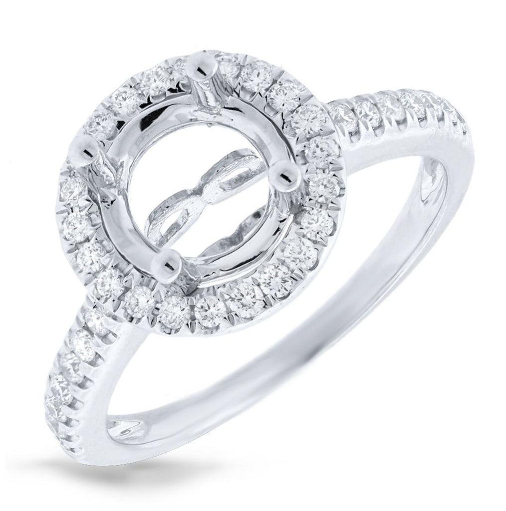 0.52 Ctw 14k White Gold Diamond Semi-mount Ring 2-pc