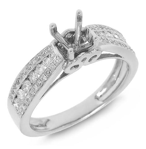 0.44 Ctw 14k White Gold Diamond Semi-mount Ring