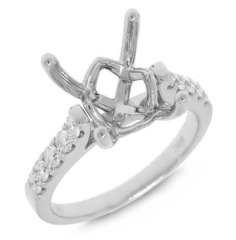 0.43 Ctw 14k White Gold Diamond Semi-mount Ring