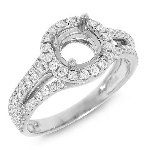 0.54 Ctw 14k White Gold Diamond Semi-mount Ring