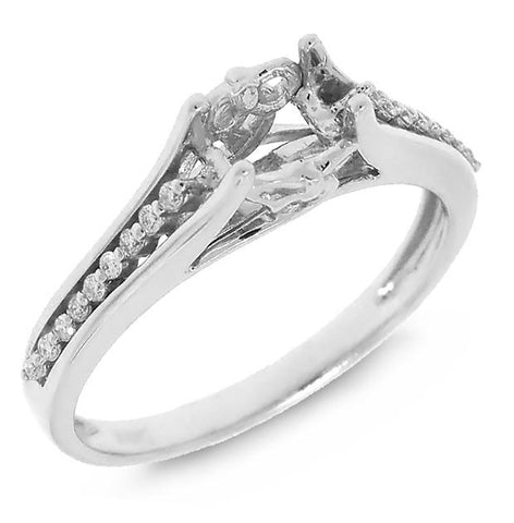 0.09 Ctw 14k White Gold Diamond Semi-mount Ring