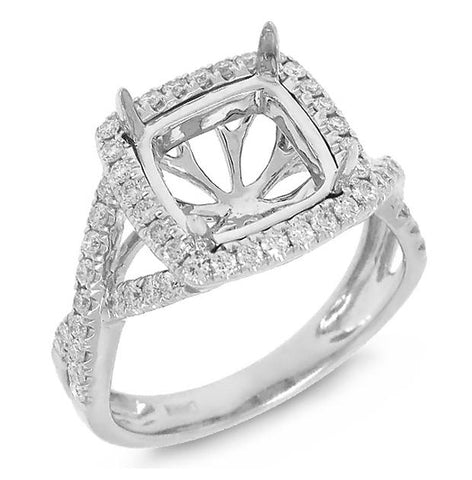 0.53 Ctw 14k White Gold Diamond Semi-mount Ring