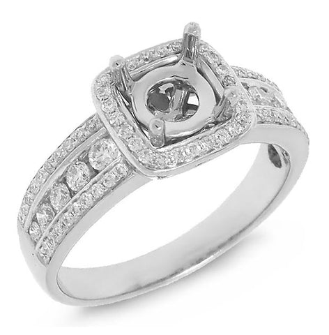 0.52 Ctw 14k White Gold Diamond Semi-mount Ring
