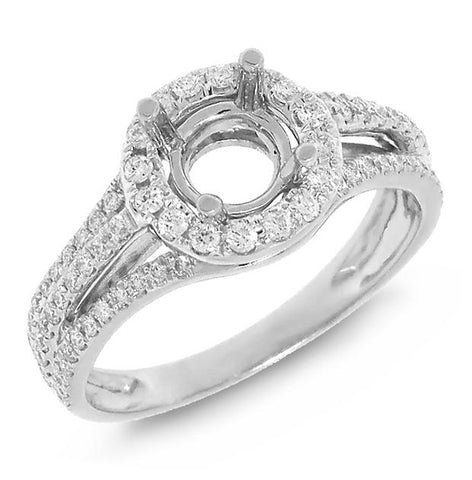 0.43 Ctw 14k White Gold Diamond Semi-mount Ring