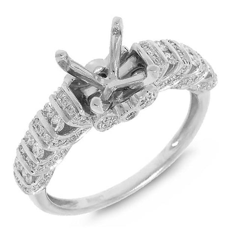 0.40 Ctw 14k White Gold Diamond Semi-mount Ring