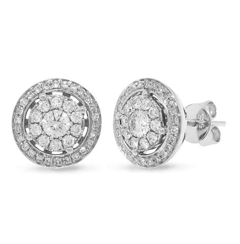 0.65 Ctw 14k White Gold Diamond Earring