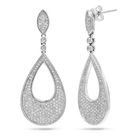 0.88 Ctw 14k White Gold Diamond Pave Earring