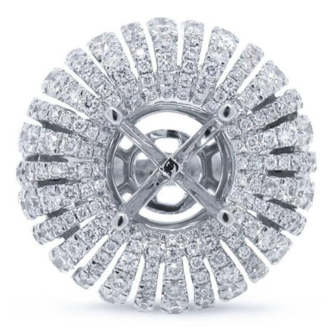 1.40 Ctw 18k White Gold Diamond Semi-mount Ring