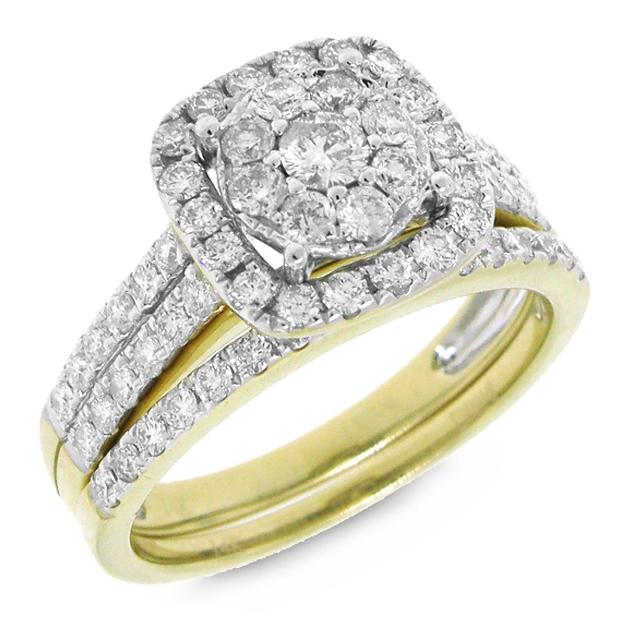 1.06 Ctw 14k Yellow Gold Diamond Womens Ring 2-pc