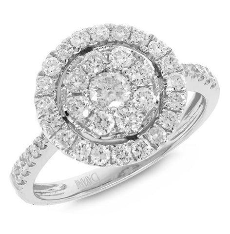 0.97 Ctw 14k White Gold Diamond Womens Ring