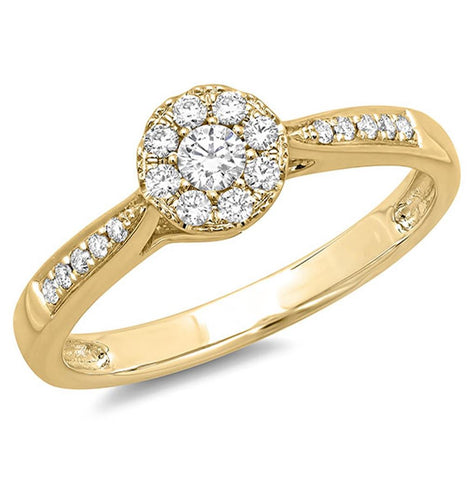 0.24 Ctw 14k Yellow Gold Diamond Womens Ring Size 8