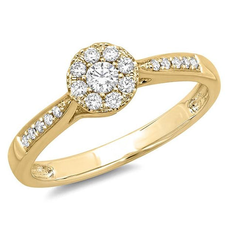 0.24 Ctw 14k Yellow Gold Diamond Womens Ring