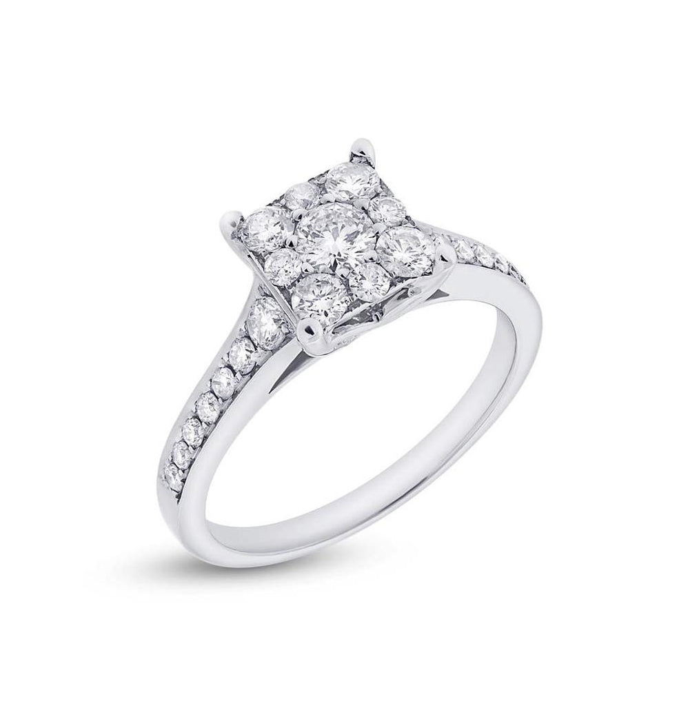 0.83 Ctw 14k White Gold Diamond Womens Ring Size 8.5