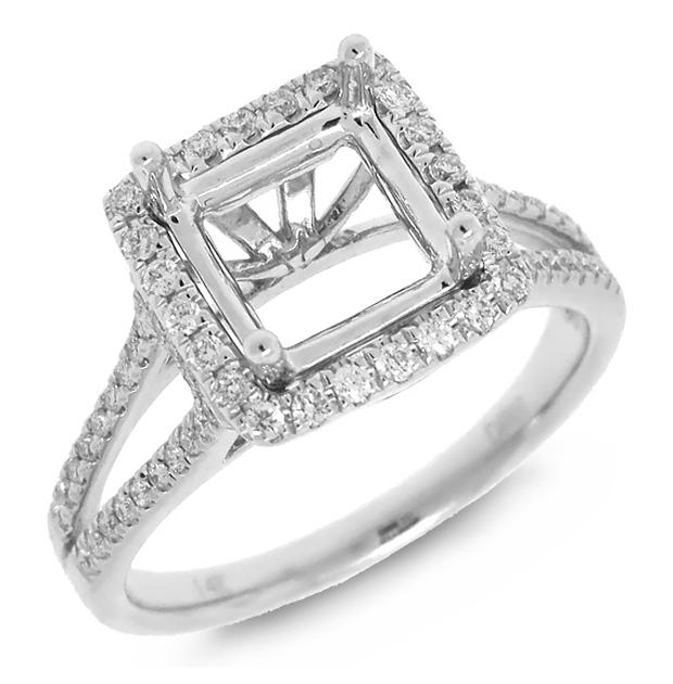 0.33 Ctw 14k White Gold Diamond Semi-mount Ring
